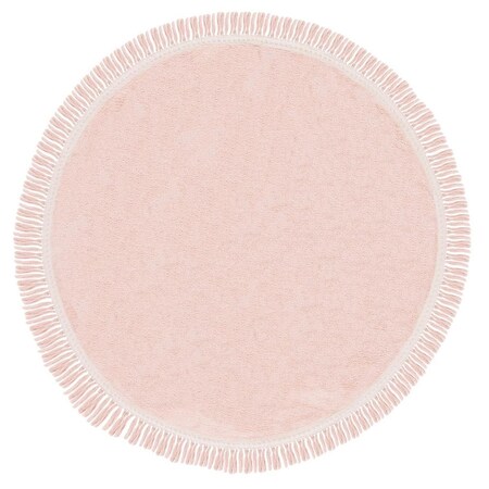 Safavieh 3 x 3 ft. Easy Care Casual & Transitional Hand Woven Round Rug; Pink & Ivory ECR204U-3R
